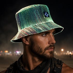 LED-hatt för Burning Man – Ravefestivalhatt med 7 färger och ljus