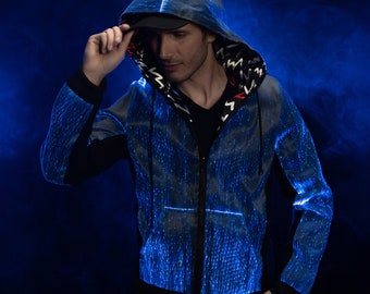 LED Hoodie Light up Long Sleeve Burning Man Clothing Rave - Etsy Canada
