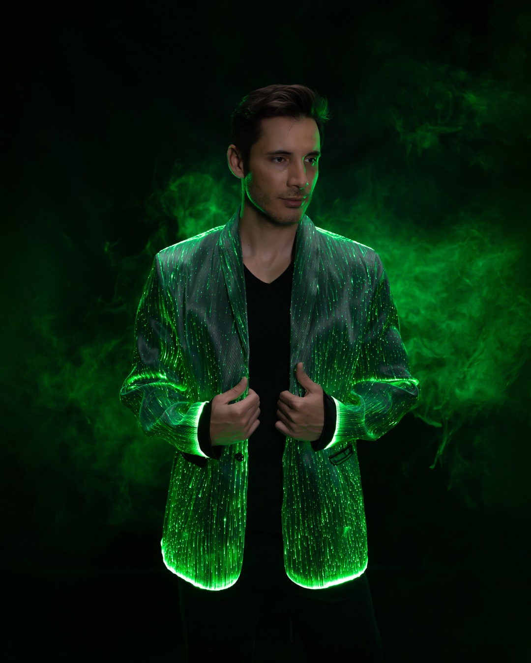 LED Jacket for Men Light up Clothing Burning Man Clothing Etsy