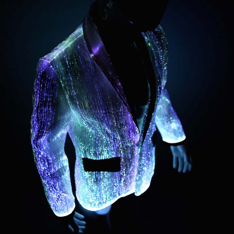 Fiber Optic Clothing LED Light Up Jacket for Men Burning Man Etsy