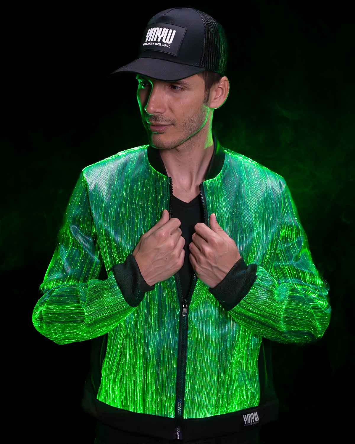 Lucky Rave LUCKY STAR Led Bomber Jacket Mens Rave Outfit Burning Man Outfit EDC ...