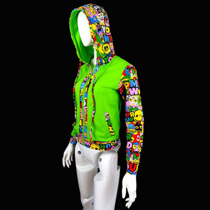 Cool zip up hoodies for women burning man clothing edm clothes Etsy