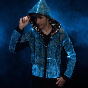 Fiber optic light up hoodie 2025