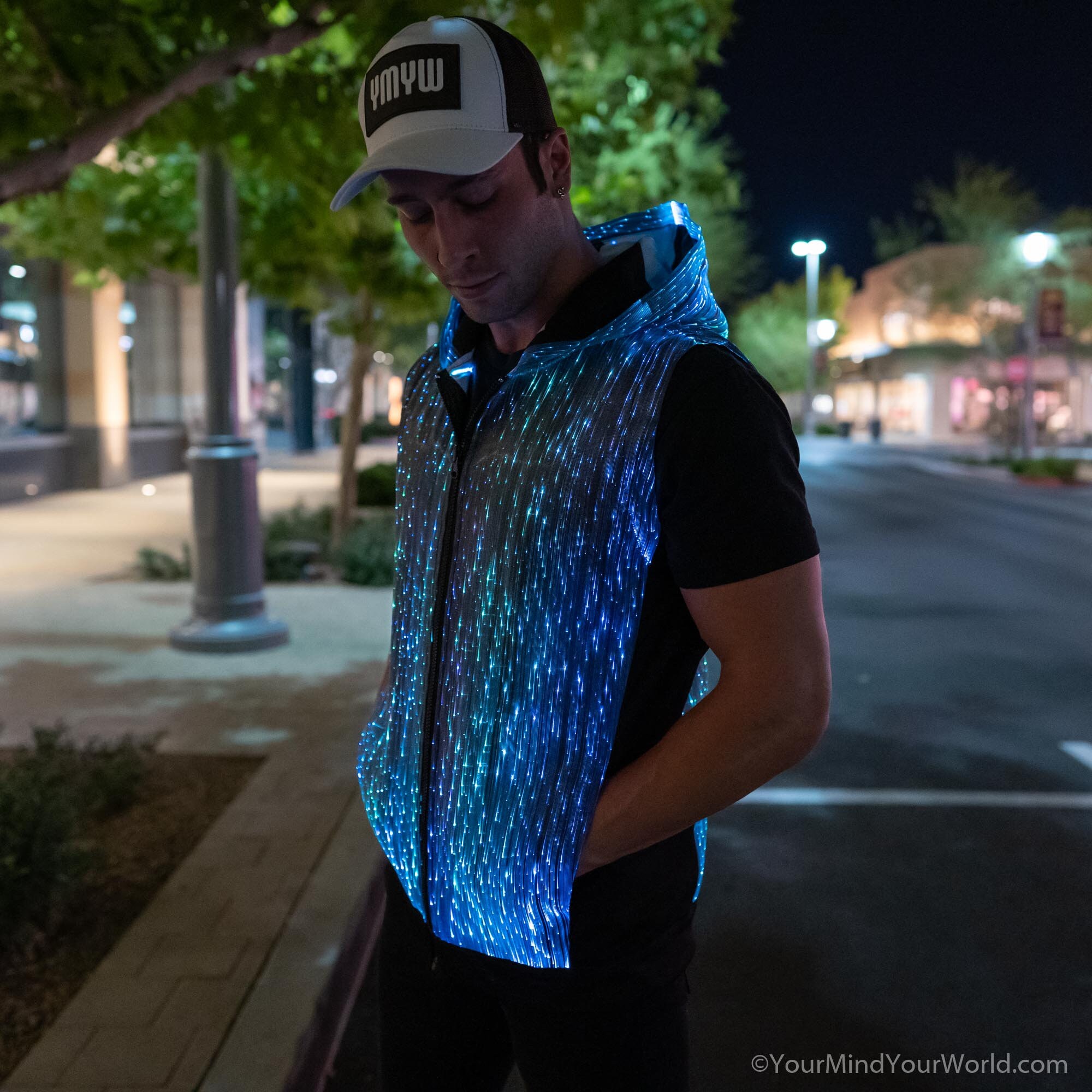 Light Up Vest Cool Hoodie for Men LED Jacket Burning Man EDM Etsy