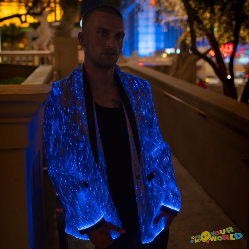 Fiber Optic Clothing LED Light Up Jacket for Men Burning Man Etsy
