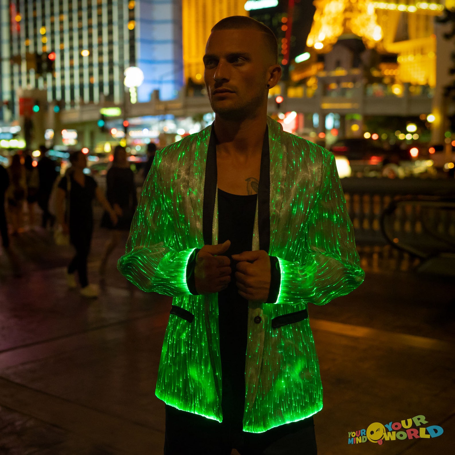 Fiber Optic Clothing LED Light Up Jacket for Men Burning Man Etsy