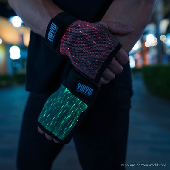 LED Leucht Handschuhe für Männer Geschenk für Weihnachten Handschuhe  Fingerlose Handschuhe EDC Gear Rave Accessoires Musik Festival Outfit Rave  Outfit Rave Set -  Österreich