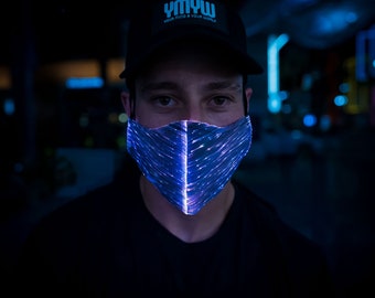 Maschera LED – Maschera Cyberpunk luminosa, ideale per rave e costumi di Halloween.