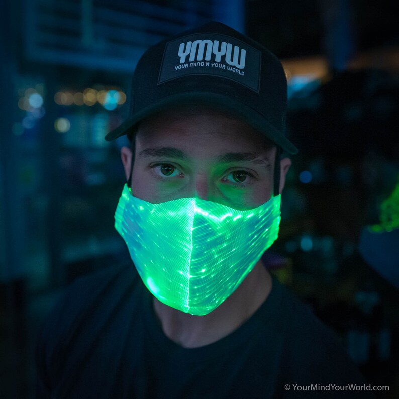 Light Up Mask / Cool Rave Mask / White Mask Etsy