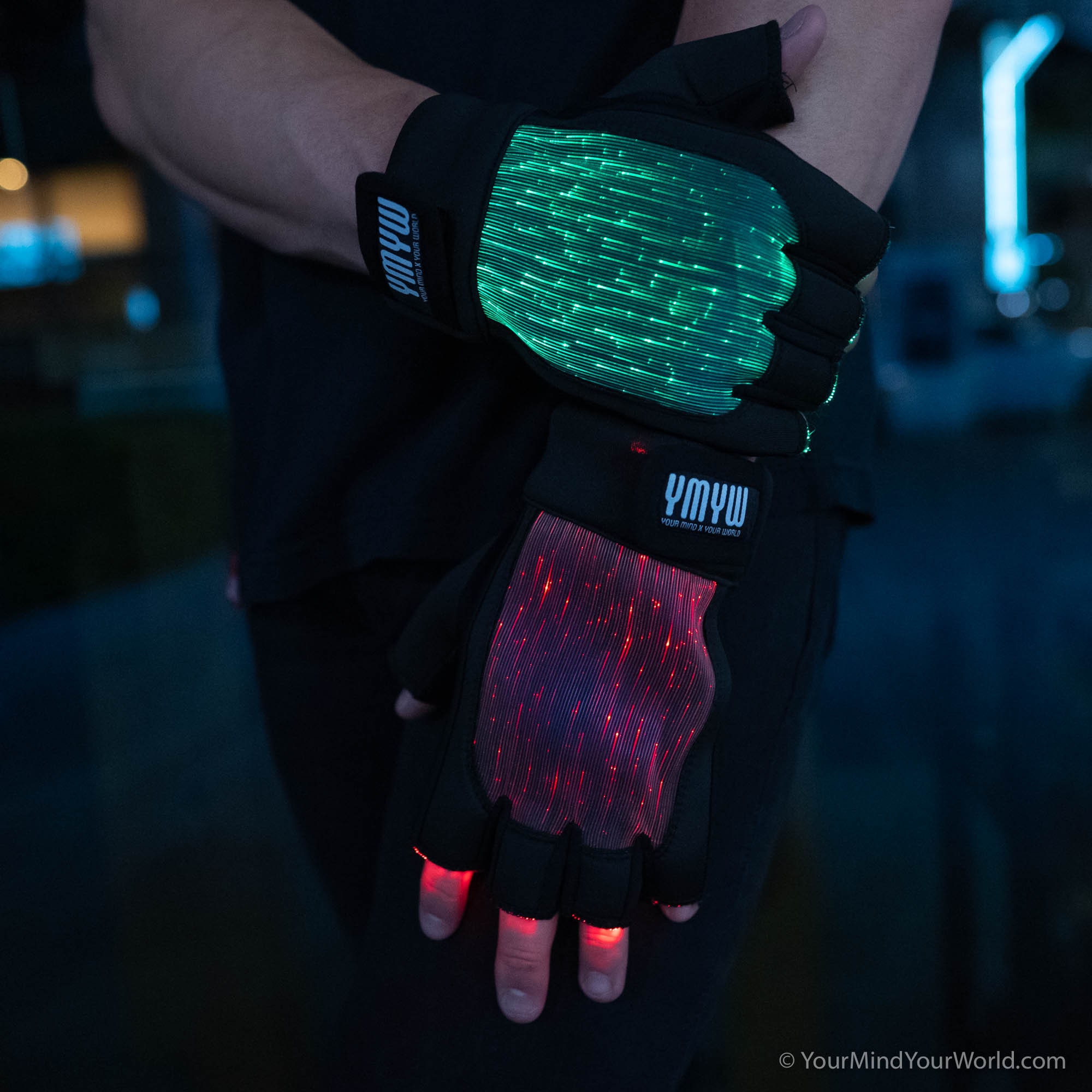 Fiber Optic LED Gloves for Men With Fingers Etsy