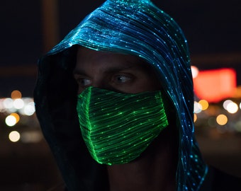 LED Rave Mask Burning Man Clothing - Black