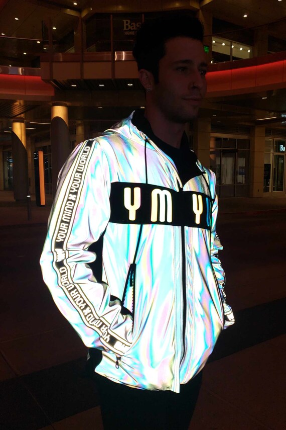 Xeno Jacket regenboog reflecterende jas alle reflecterende Nieuwe Mode Reflecterende Jassen custom Reflecterende