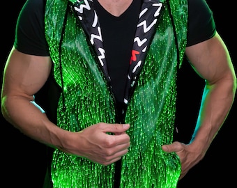 Light Up LED Hoodie Mens Rave Outfit Burning Man Outfit EDC Festival Outfit Preppy Hoodie Rave Wear EDC Gear Music Festival Outfit