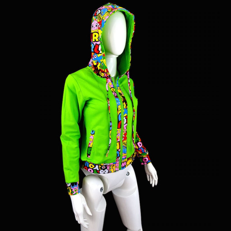 Cool zip up hoodies for women burning man clothing edm clothes Etsy