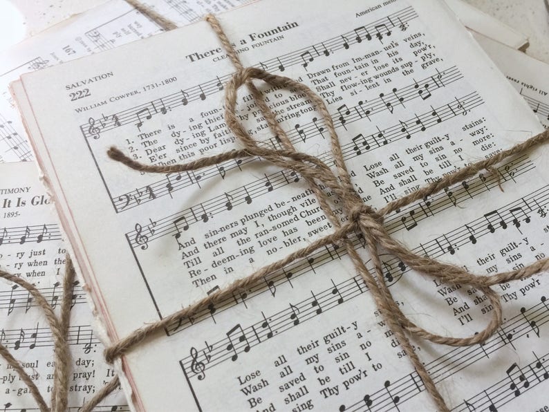 Vintage Hymn Sheets, Christian Ephemera Pack for Junk Journal, Hymn ...