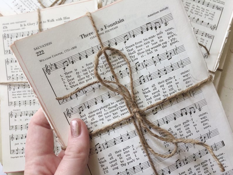 Vintage Hymn Sheets, Christian Ephemera Pack for Junk Journal, Hymn ...