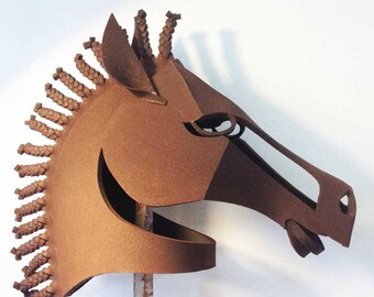 Brown Horse stage mask Equus or Man of La Mancha IN STOCK costume masquerade mask for adult, man, woman, child Hand made by Tentacle Studio.