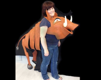 Pumbaa Costume: ADULT SIZE Lion King head and body Warthog Outfit handmade by Tentacle Studio