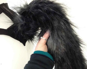 Realistic Wolf Tail: Handmade Faux Fur Costume Tailpiece - Adult Size