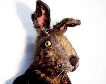 Big Bunny Rabbit Head: Faux Fur Mad March Hare Mask