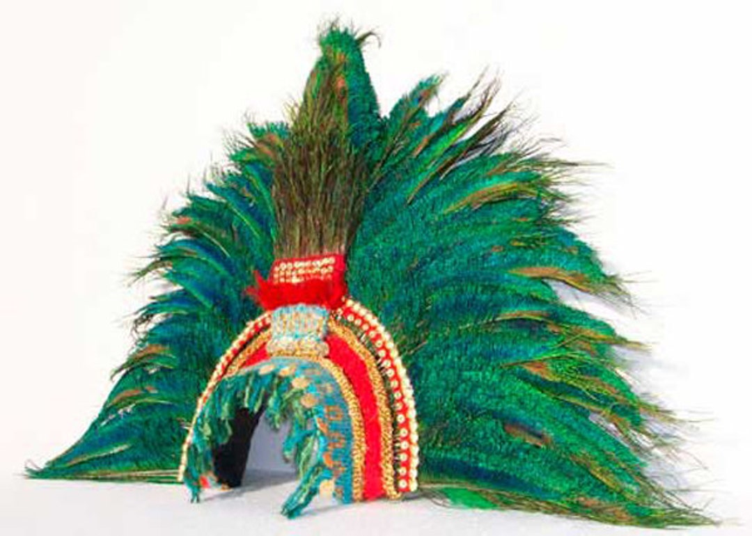 Tocado de plumas aztecas de Moctezuma penacho maya rey - Etsy México