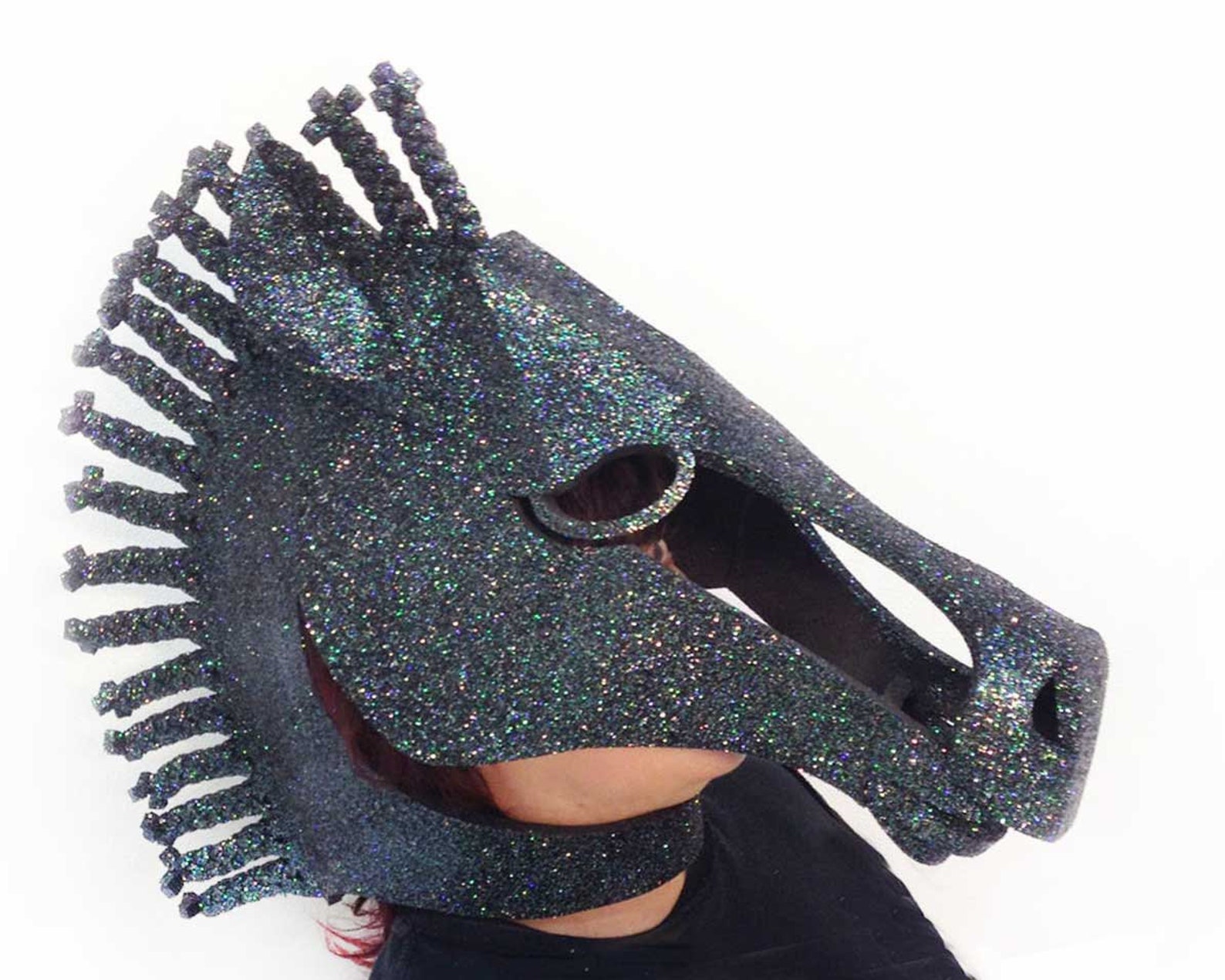 Horse Masquerade Mask Luxury Adult Costume Head Black Beauty Etsy