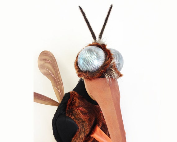 Mosquito Insect Halloween Costume for Adult Men Women. Luxury Party Pest  Bug Fly Wings. Animal Friendly. Hand Made by Tentacle Studio. 