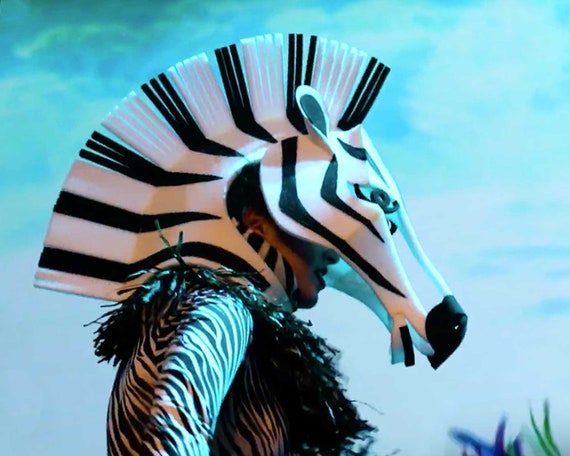 Zebra Latex Mask Adult Black White Zebra Latex Mask Adult Black White