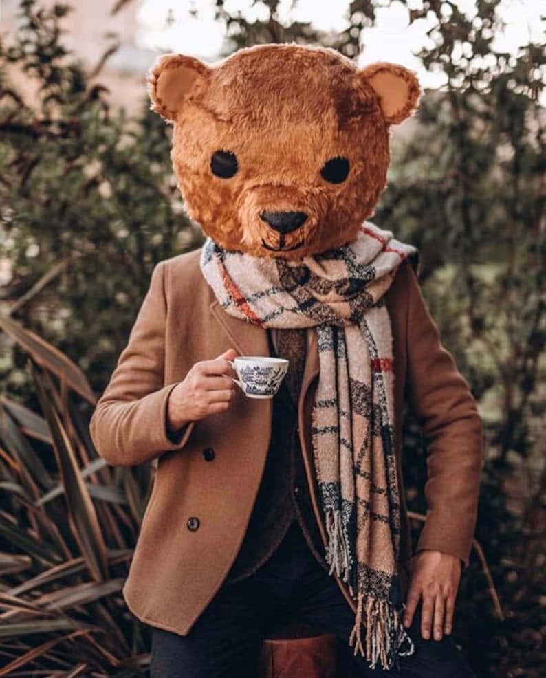 To.beone Plüsch Eisbär Maskottchen Kopf Kostüm – Weiche Maske Für Erwachsene, Einheitsgröße