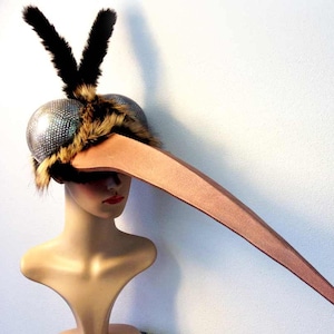 Mosquito Costume Mask Insect Hat Adult Halloween fly bug gnat head party pest mens masquerade mask READY to SHIP handmade by Tentacle Studio image 1