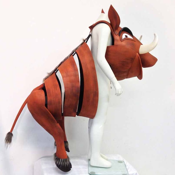 Pumba Lion King CHILD Pumbaa costume Animal friendly Disney head and Body Warthog for kids children Hand made by Tentacle Studio