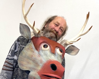 Sven Reindeer HEAD ONLY Frozen / Frozen Jr. Kostüm, Kinder- & Erwachsenengrößen
