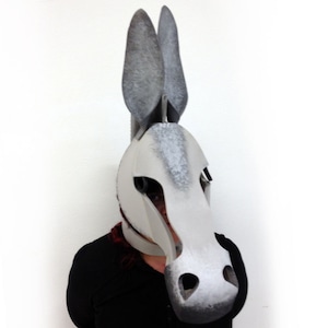 Donkey Mask Head Midsummer Night&#39;s Dream IN STOCK nativity scene theatre costume Shakespeare masquerade adult or child handmade