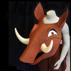 Pumba Pumbaa Lion King costume mask head, Kids Adult sizes HEAD ONLY, Warthog hippo theatre hat Handmade Tentacle Studio. image 2