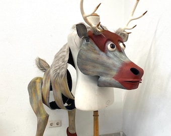 Sven Rentier Kostüm Erwachsene, handmade : Leichtes Tierfreundliches Outfit für Frozen und Frozen Jr.