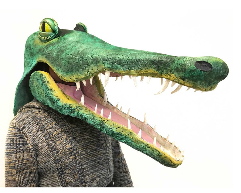 Crocodile mask Peter Pan adult costume head realistic animal Tick Tock Mr G...