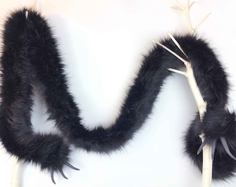 Luxury Black Faux Fur Scarf with Claws: cruelty free winter Accessory