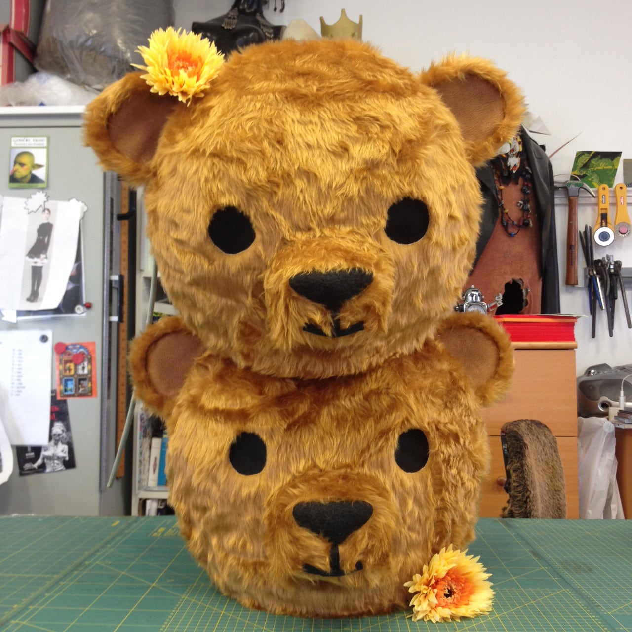 Teddy Bear Costume Head Mask ADULT or CHILD Size Friendly Animal Mask