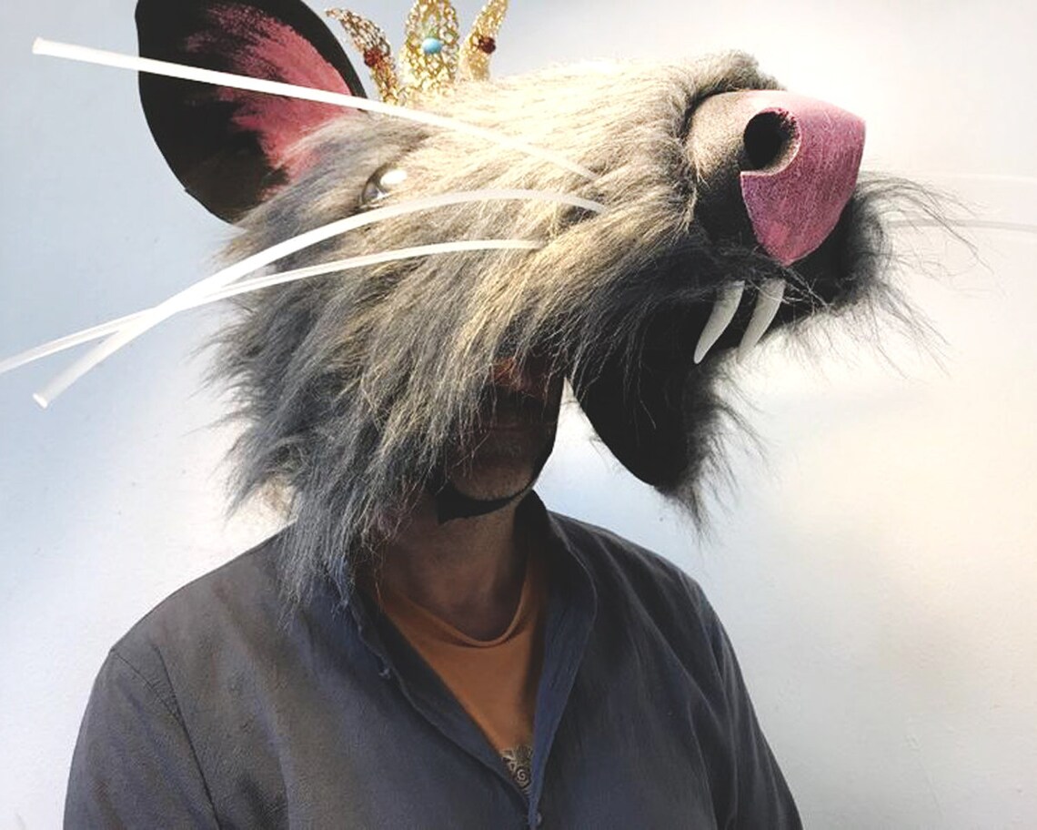 Rat Mask Mouse King Nutcracker costumes mask with gold crown Etsy