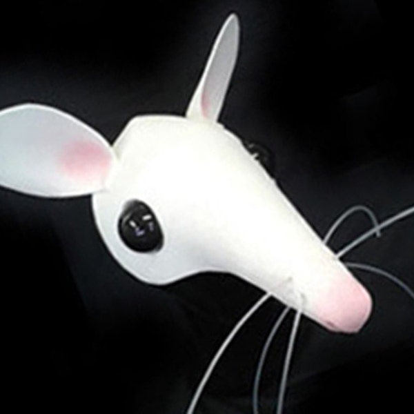 Mouse mask head mice for Cinderella dance theatre Alice in Wonderland white rat masquerade masks adult child Handmade by Tentacle Studio.