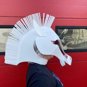 Patrón imprimible de cabeza de caballo blanco en PDF/Fieltro DIY/Espuma EVA. Descarga digital instantánea. Impresión en impresora doméstica. Diseño de Tentacle Studio.
