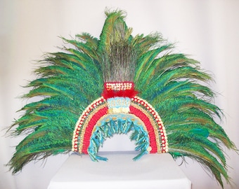 Aztec Feather Headdress Mexican King 