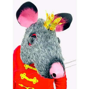 Råtthuvud Muskungen Nötknäpparen kostym huvudbonad mask med guldkrona Vuxen- och barnbalett professionell huvudbonad tillverkad av Tentacle Studio