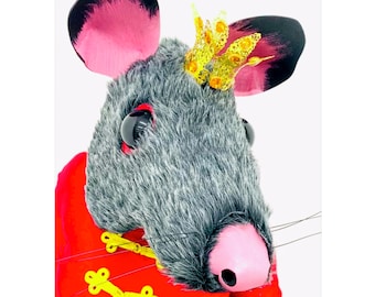 Tête de rat, roi souris, casse-noisette, costume, masque, coiffe, couronne en or, coiffe professionnelle de ballet pour adulte et enfant, fabriquée par Tentacle Studio
