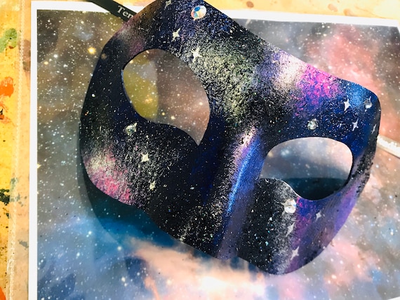 ✤スワロフスキー限定作品✤『マスカレード』＊舞台付き ギャラクシーマスカレードマスク：スワロフスキーの星が輝く深みのある