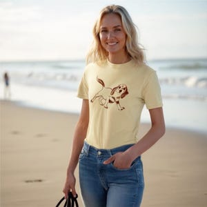Dachshund dog lover T-shirt natural cotton |  birthday gift for sausage dog doxie lover friend. Designed by Tentacle Studio