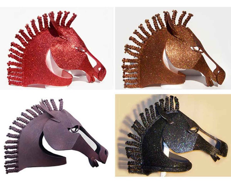 Horse Masquerade Mask Luxury Adult Costume Head Black Beauty Etsy