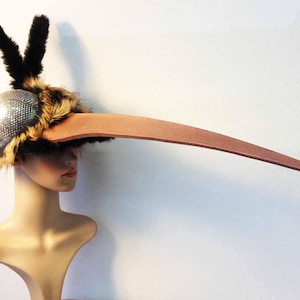 Mosquito Costume Mask Insect Hat Adult Halloween fly bug gnat head party pest mens masquerade mask READY to SHIP handmade by Tentacle Studio image 6