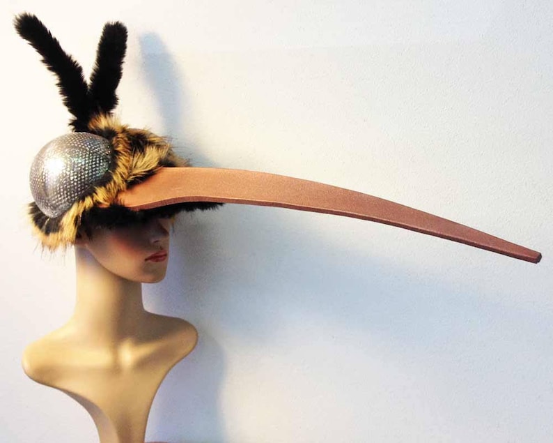Mosquito Costume Mask Insect Hat Adult Halloween fly bug gnat head party pest mens masquerade mask READY to SHIP handmade by Tentacle Studio image 6