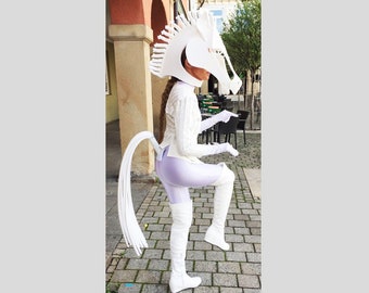 Handmade Horse Costume Mask & Tail Set: Adult Unisex Animal Cosplay